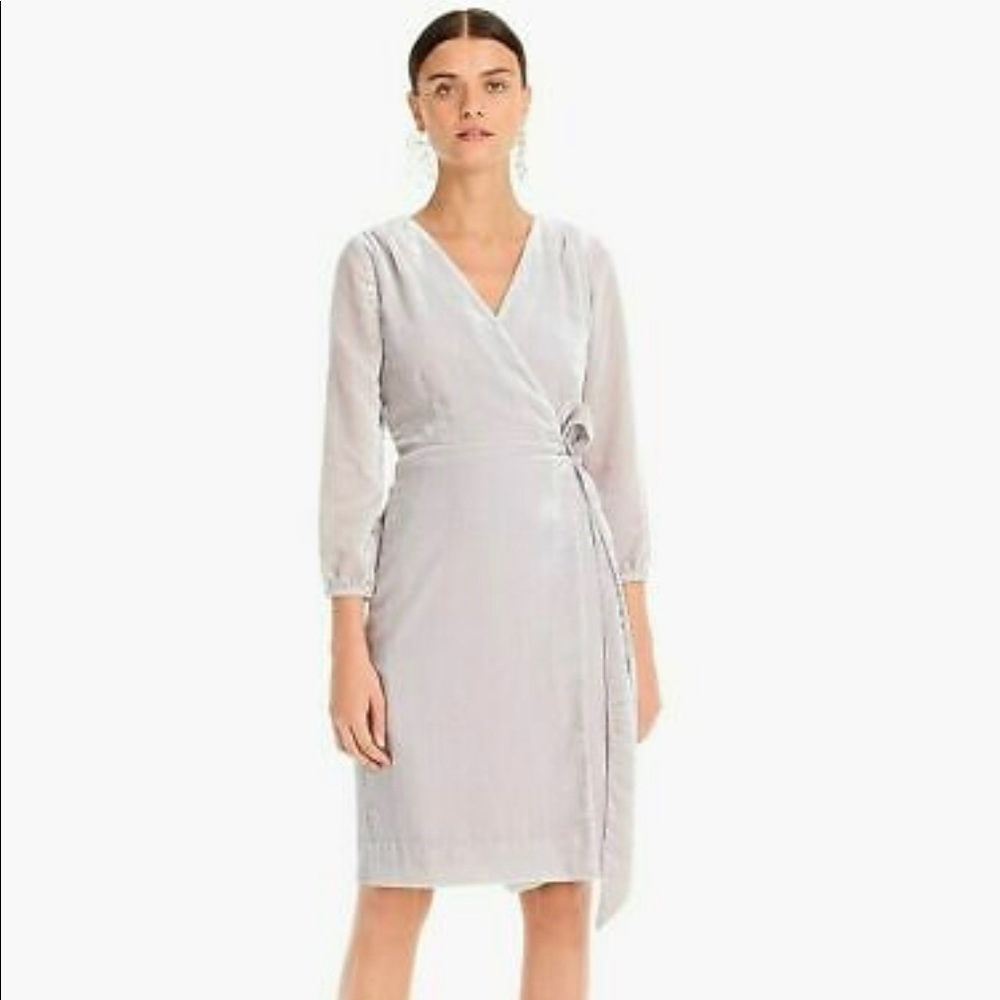 J. Crew Light Gray Wrap Dress